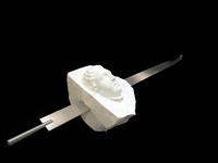 matrice, 2013, marmo statauario di Carrara e acciaio inox, cm280x60x50cm
